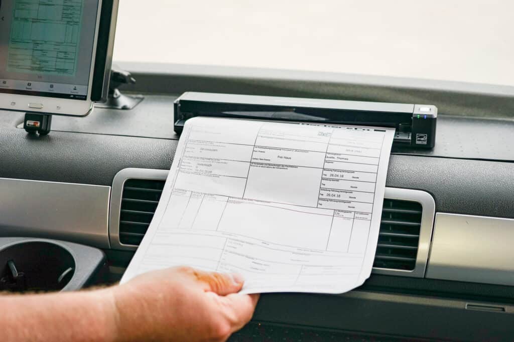 Lieferschein einscannen im LKW